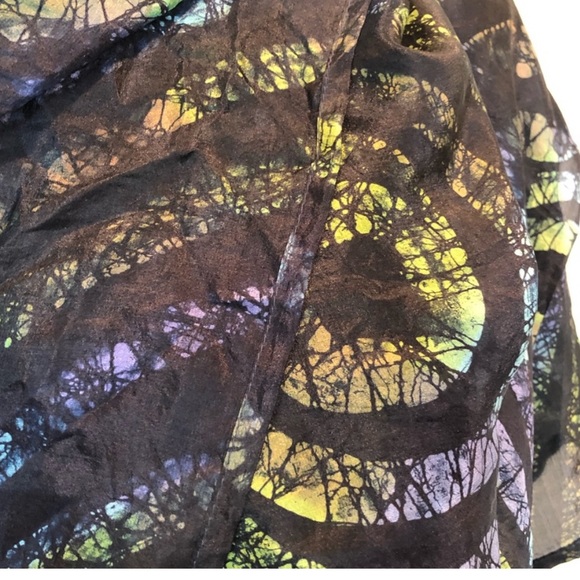 Manori 100% Silk abstract print blanket scarf wrap headscarf - Picture 3 of 7